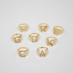 Gold Initial Fashion Jewelry Ring